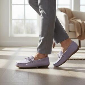 Fluchos Bruni Lavender Suede Slip-On Loafer